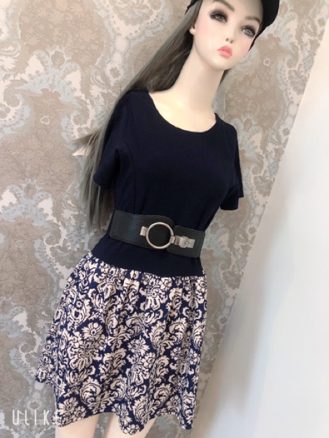 Đầm dáng xoè hoạ tiết