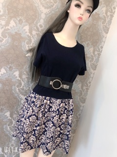 Đầm dáng xoè hoạ tiết