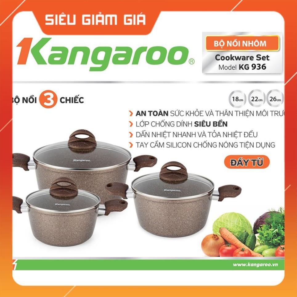 Bộ nồi hợp kim nhôm đáy từ Kangaroo KG936