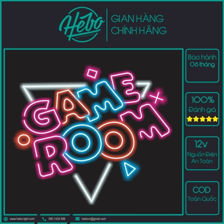 Đèn Led Neon Sign Game Room Trang Trí Phòng Game | HEBO Art Lighting