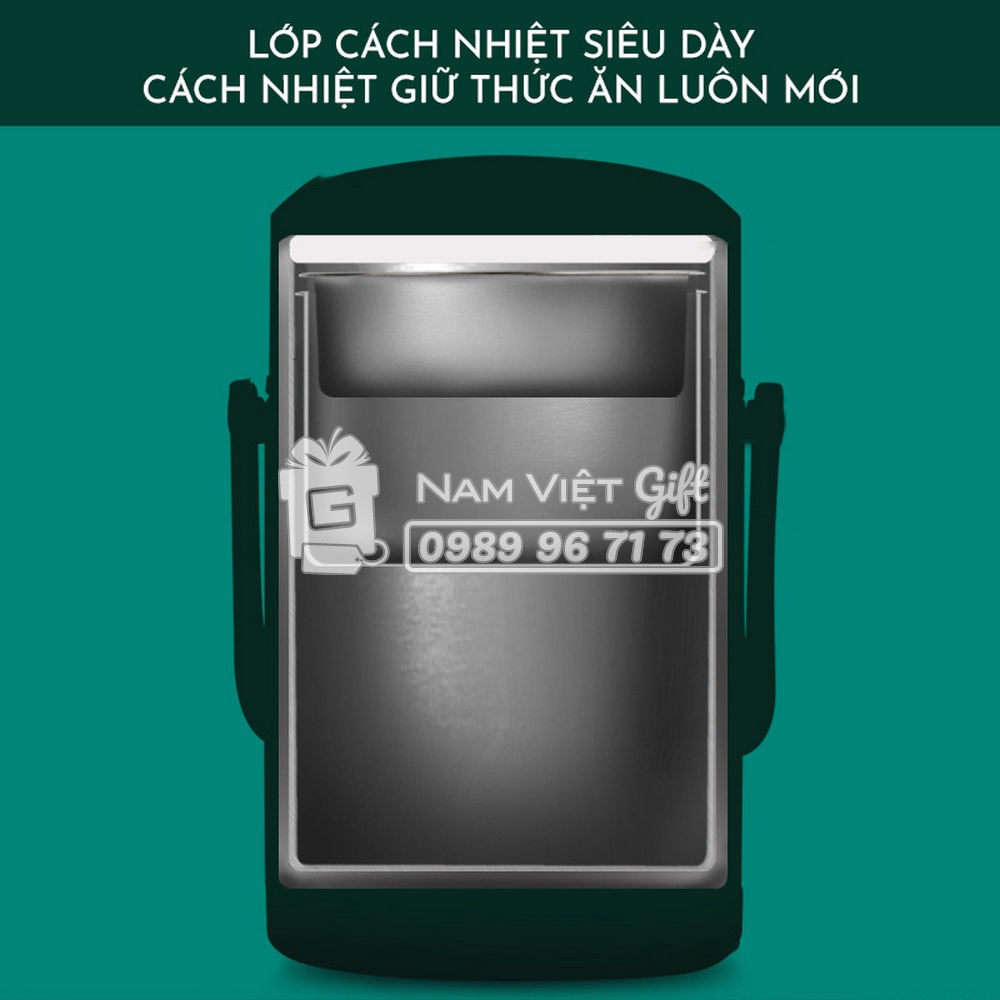Cà Mên Giữ Nhiệt 8 Tiếng 4 Lớp Cách Nhiệt INOX 304