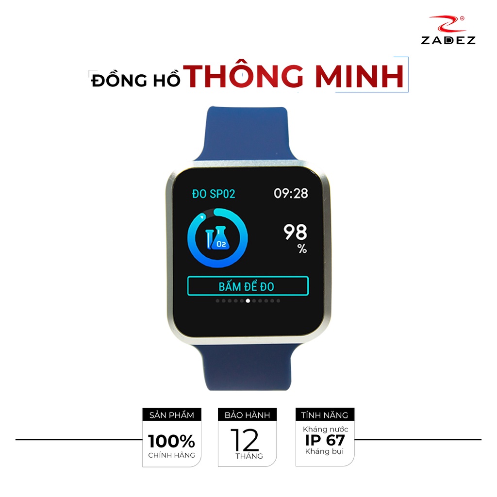 Đồng Hồ Thông Minh, đồng hồ thời trang nam nữ ZADEZ SmartWatch SQ2 Kháng nước bụi chuẩn IP67 | Hàng chính hãng