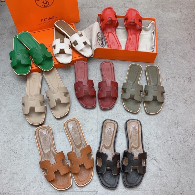 Dép lê hm da sần fullbox