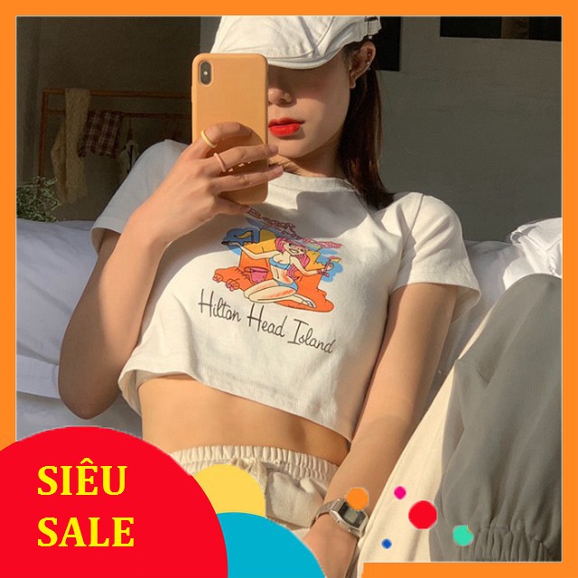 SALE SOCK Áo Croptop Hình Xinh Quảng Châu HOT
