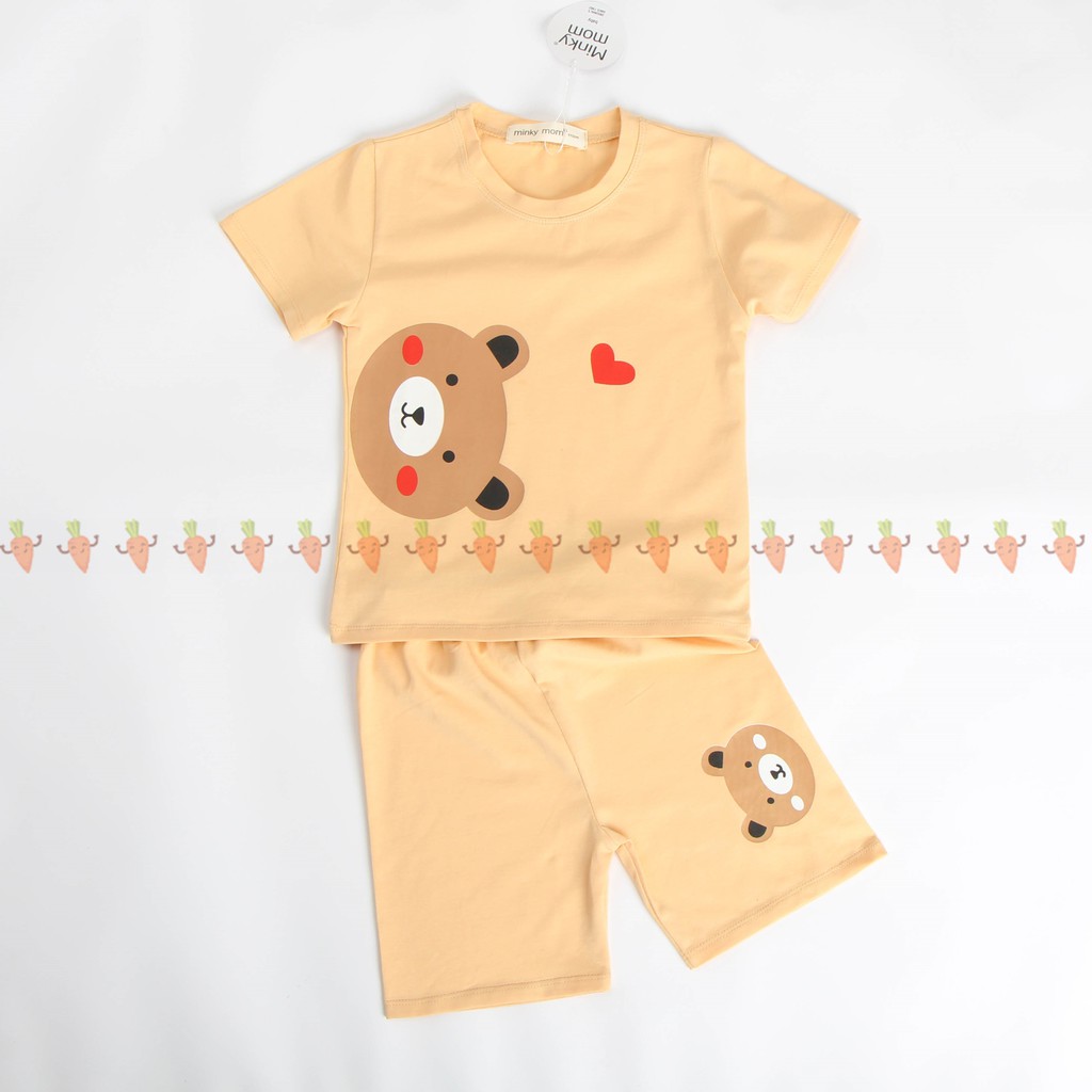 [SALE] Bộ Cộc Tay Bé Trai, Bé Gái Minky Mom Vải Cotton 100% Họa Tiết Động Vật, Đồ Bộ Cho Bé Mặc Nhà Mùa Hè MKM2113