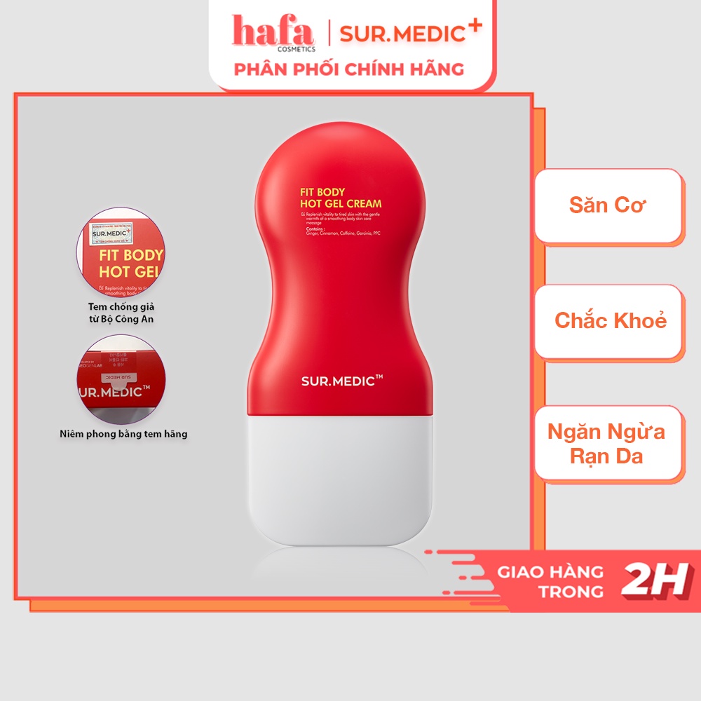 Thanh Lăn Massage Tan Mỡ Săn Cơ Định Hình Body SURMEDIC Fit Body Hot Gel Cream 100ml _ SUR.MEDIC Chính Hãng