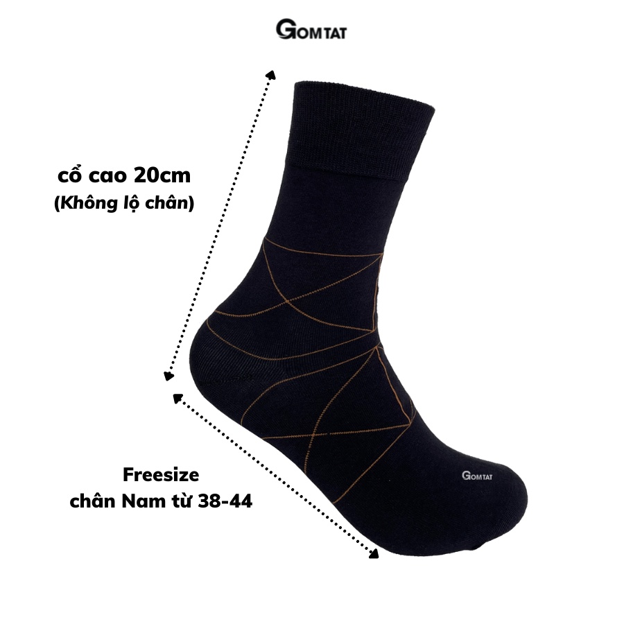 Hộp 4 đôi tất giày tây nam cao cấp, vớ nam công sở chất liệu cotton mềm mại thoáng khí - GOM-MIX06-CB4