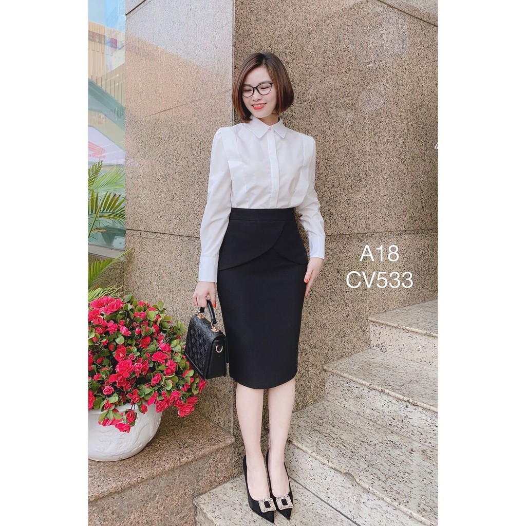 Chân váy bút chì bèo chéo bụng LELY CV 533 Bèo Chéo Bụng ,Nữ Tính, Nhẹ Nhàng