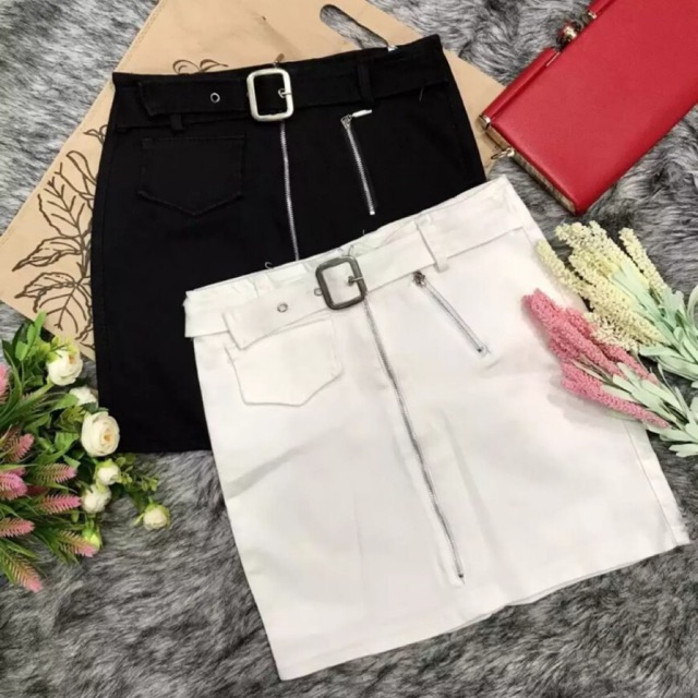 Chân Váy Ôm Jean Trắng