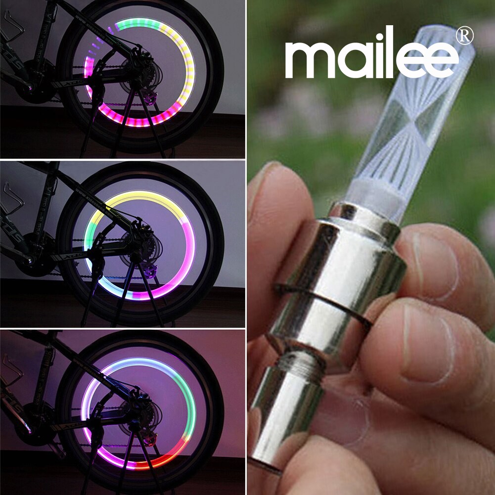 Bộ 2 Đèn Led Gắn Van Bánh Xe Trang Trí Nhiều Màu Cho Xe Đạp, Xe Máy, Xe hơi, Xe Ô tô (Có Cảm biến Ánh sáng và Chuyển độn