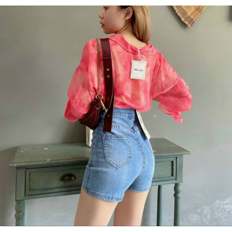 Quần shorts jeans 2 nút cao cấp