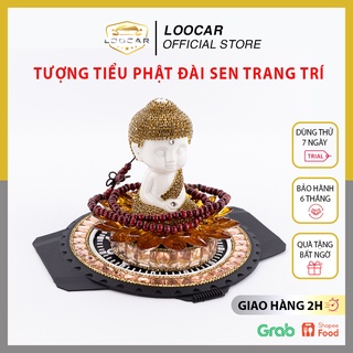 Tượng phật tiểu đài đính đá kèm nước hoa để taplo ô tô - tượng phật tọa đài sen đính pha lê kèm đế đính đá sang trọng