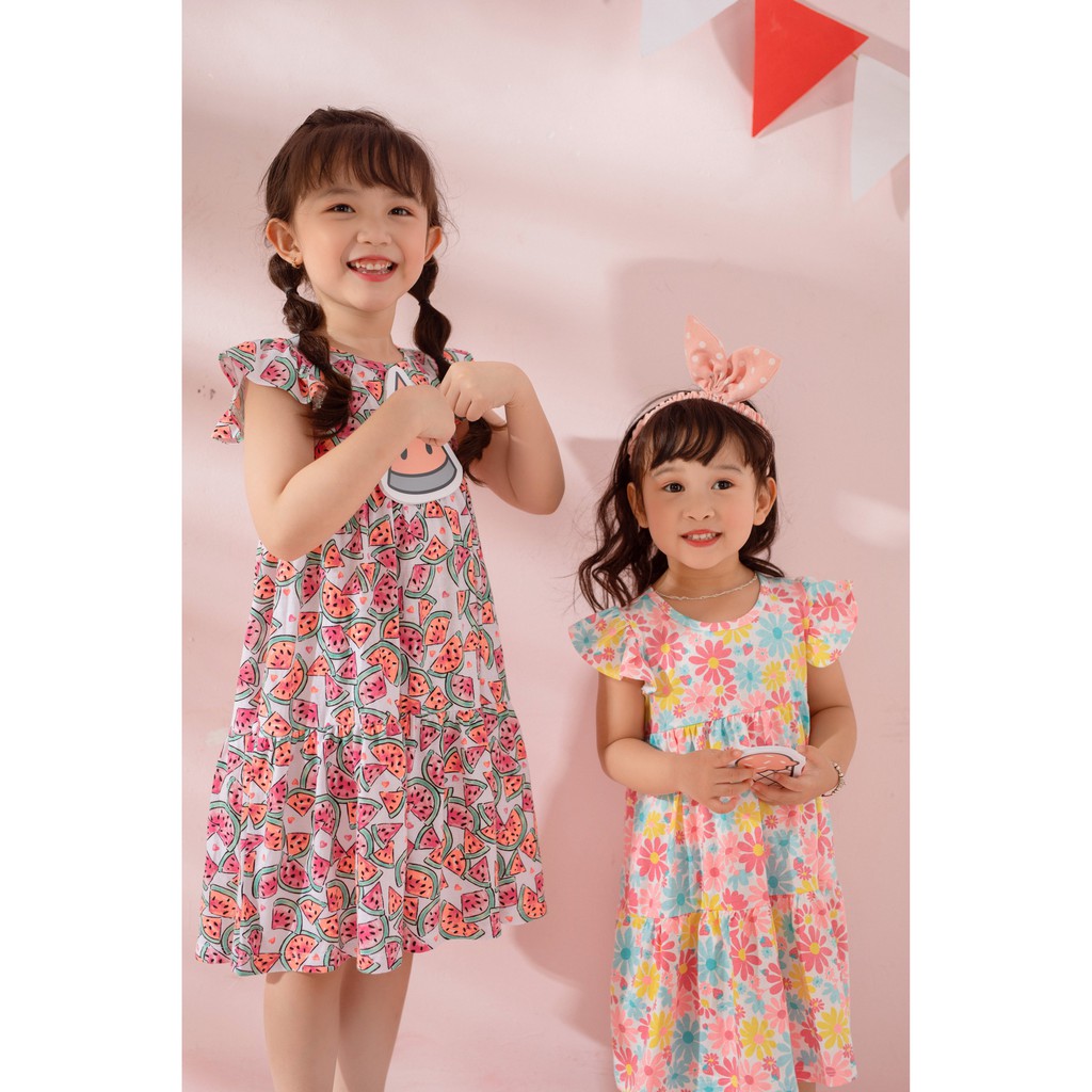 [LITTLE PINK] LILLA COTTON DRESS - Váy cotton bé gái