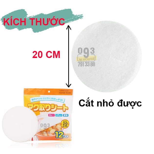 Combo 12 giấy thấm dầu mỡ thức ăn (đk 20cm)