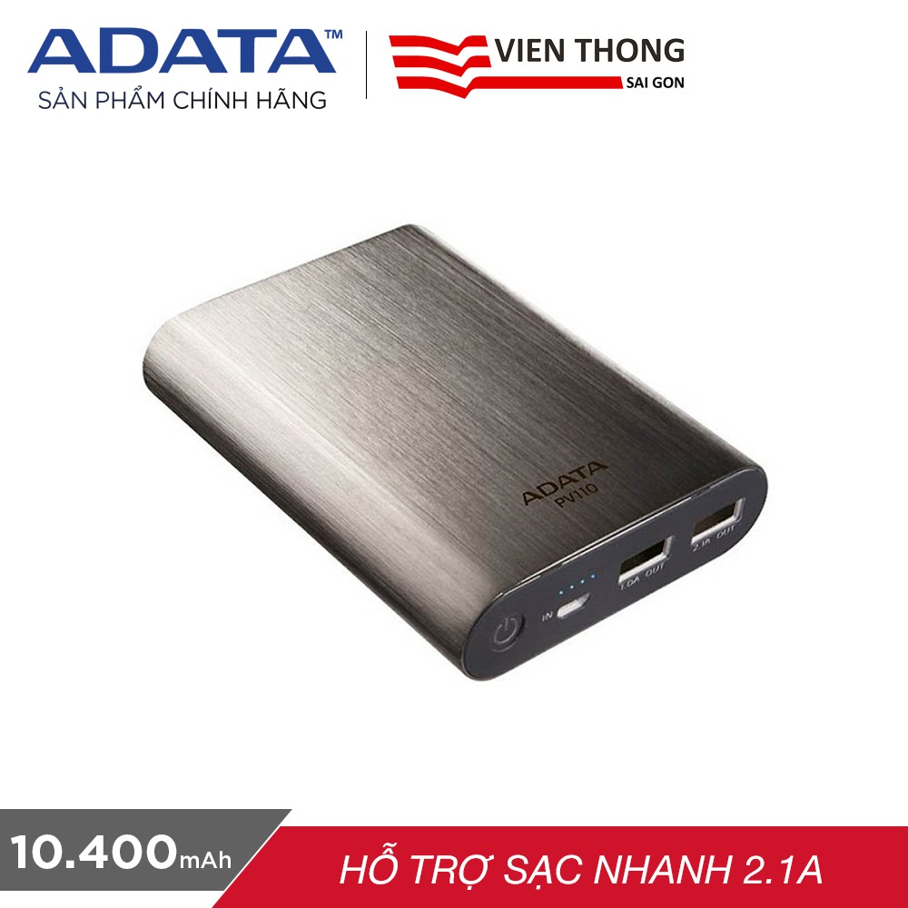 Pin sạc dự phòng ADATA PV110 10400mAh - Hãng phân phối chính thức