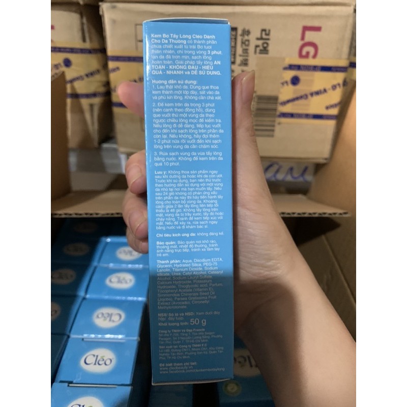[HIỆU QUẢ THẬT🍀🍀 ]  Kem tẩy lông- Kem triệt nách Cleo dành cho da thường - Xanh 50g | BigBuy360 - bigbuy360.vn