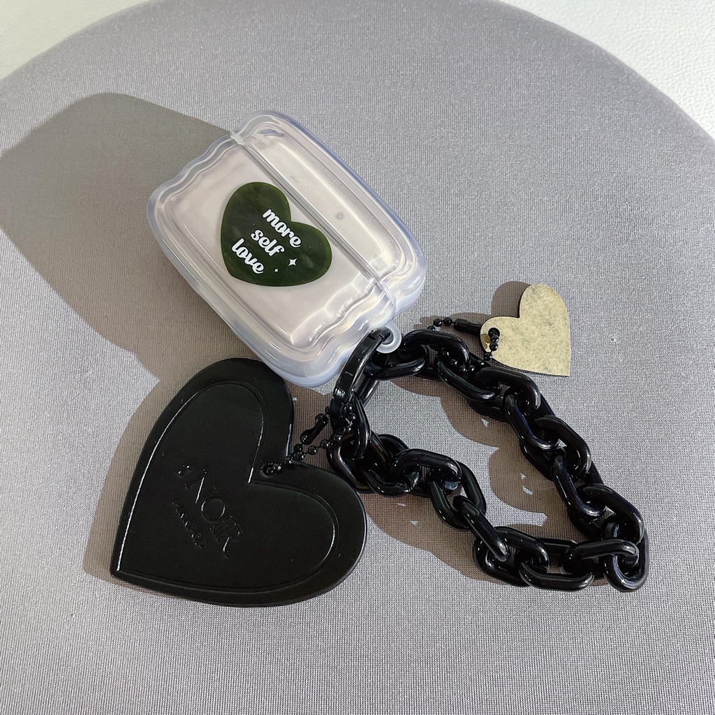 Vỏ Bảo Vệ Hộp Sạc Tai Nghe Bluetooth AirPods Pro 1 / 2 3 2021 gen3 imd Bằng Silicon tpu Mềm Chống Rơi Hình Trái Tim Màu Xám