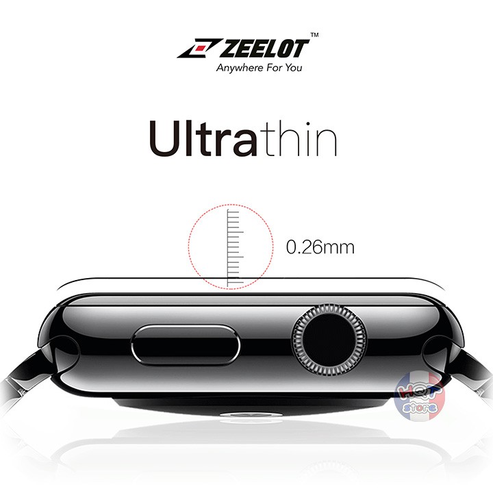 Miếng dán cường lực dẻo ZEELOT Nanometer Matte Hybrid Glass Apple Watch 4 / 5 / 6 / SE 40mm / 44mm chống vân tay