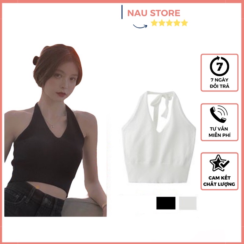 𝙎𝙄𝙀̂𝙐 𝙎𝘼𝙇𝙀 Áo Cổ Yếm Cột Dây Hở Lưng Đi Biển Cổ Chữ V Gợi Cảm - HÌNH CHỤP THẬT