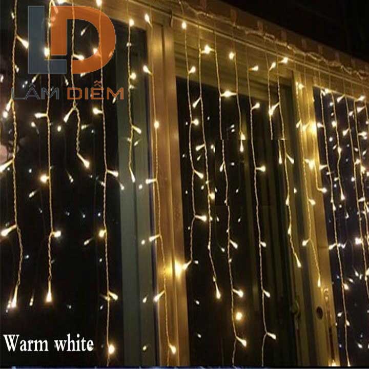 Đèn trang trí Dây đèn LED nhấp nháy  màn rèm trang trí 3m thả xen kẻ