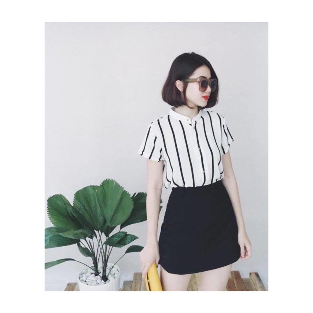 Chân váy ngắn chữ A công sở lưng cao thiết kế phong cách trẻ trung H&N Clothing CV1 | BigBuy360 - bigbuy360.vn