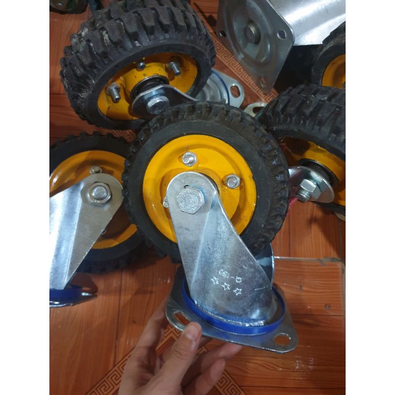 Bánh Xe Cao Su Xoay 360 Độ, Bánh Xe Chịu Trọng Tải Cao Loại 16cm×5cm