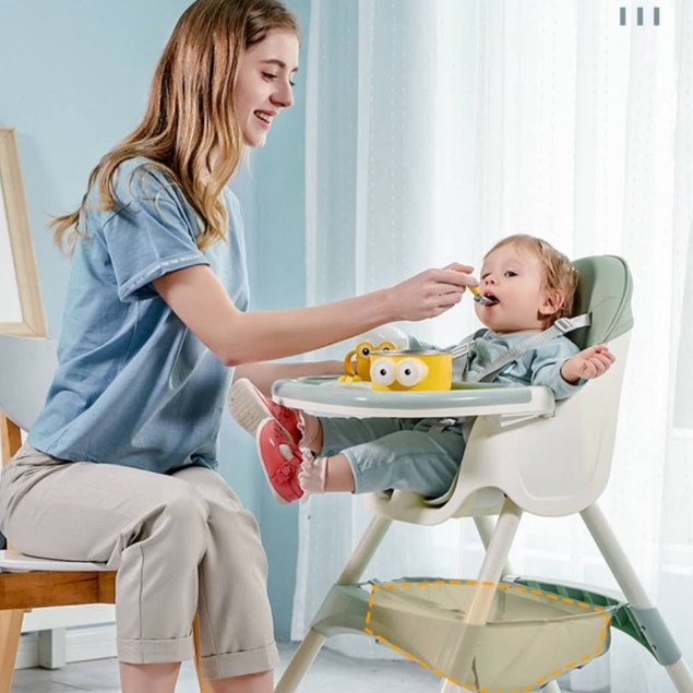 Ghế ăn cho bé Gấp có thể điều chỉnh Di động an toàn trẻ mới biết đi thoải mái với dây đai gia đình Autumn063