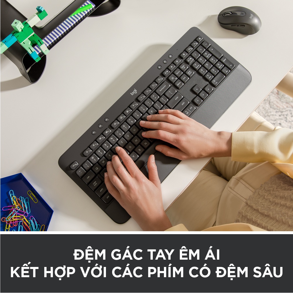 Bàn Phím Không Dây Logitech Signature K650 - Nhỏ gọn, gác tay tích hợp, tương thích Mac , Bluetooth & USB Bolt | BigBuy360 - bigbuy360.vn