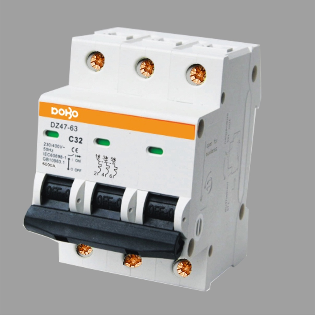 [HÀNG CHÍNH HÃNG] Cầu Dao Tự Động 3 Pha  220V - 380V  MCB 3P DOBO KOREA siêu nhạy  (Aptomat chống chập - quá tải)