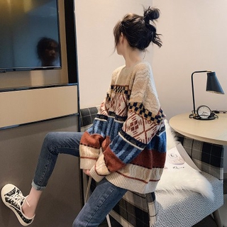 Áo Sweater Dệt Kim Dáng Rộng Phong Cách Mori Thời Trang Thu Đông 2020 Cho Nữ