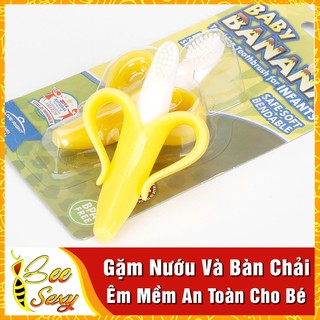 Gặm Nướu Và Bàn Chải Hình Chuối Cho Bé 2 Trong 1 Hàng Chuẩn Mỹ