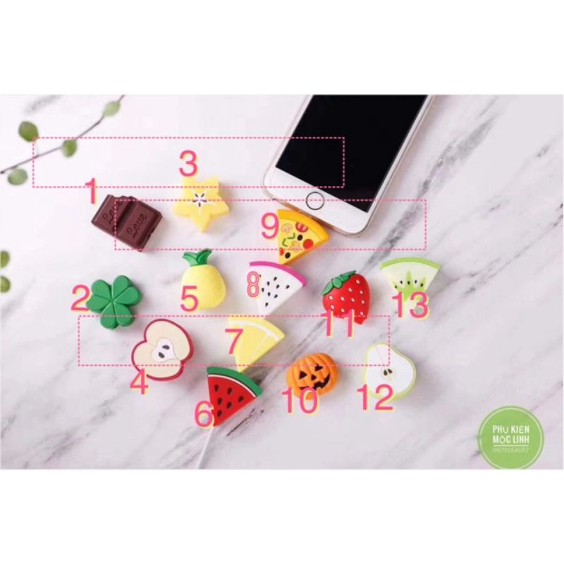 ☘️13 MẪU HOA QUẢ ĐỂ LỰA☘️ ĐẦU THÚ CẮN CÁP BẢO VỆ CÁP SẠC TAI NGHE CHỐNG ĐỨT GẪY DÂY