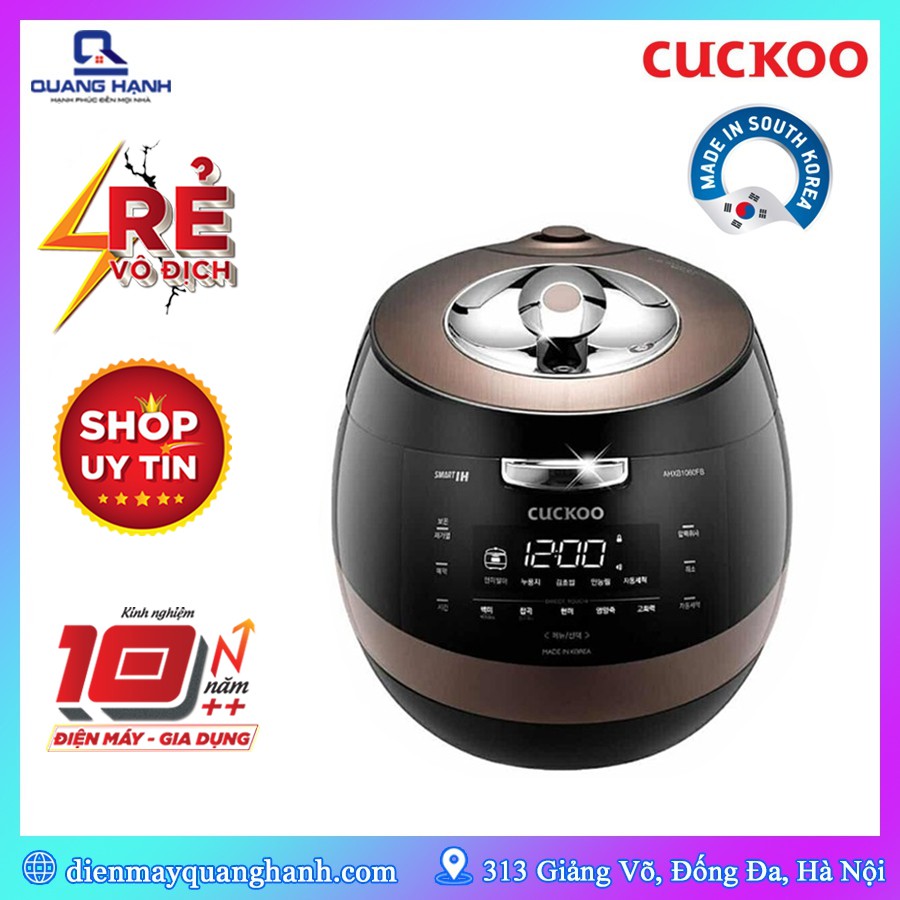 Nồi cơm điện cao tần Cuckoo 1060FB CRP-AHXB1060FB 1.8L [Sản xuất tại Hàn Quốc bảo hành 24 tháng]