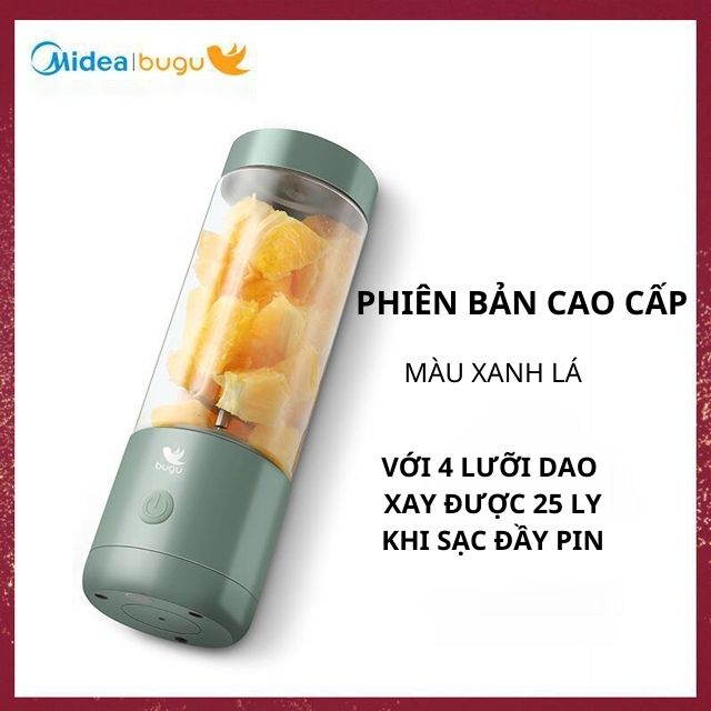 [PHIÊN BẢN MỚI 2022] Máy Xay Sinh Tố Mini Cầm Tay Bugu 400ml Sạc USB, Máy  Ép Trái Cây Mini 4 Lưỡi, Phiên Bản Nâng Cấp