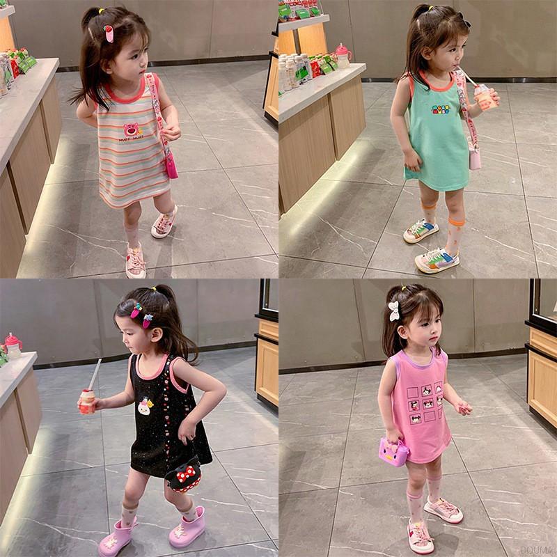 Đầm Thun Không Tay Thời Trang Mùa Hè Hàn Quốc Dành Cho Bé Gái