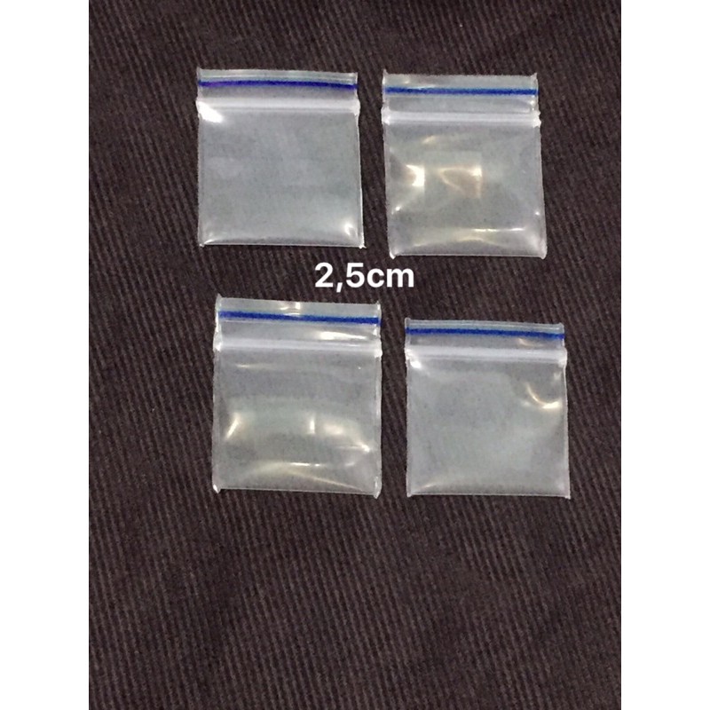 Combo-100 cái túi zip mini đựng đá quy 2x2cm, 2,5x2,5cm, 3x3cm,3,5x4,5cm