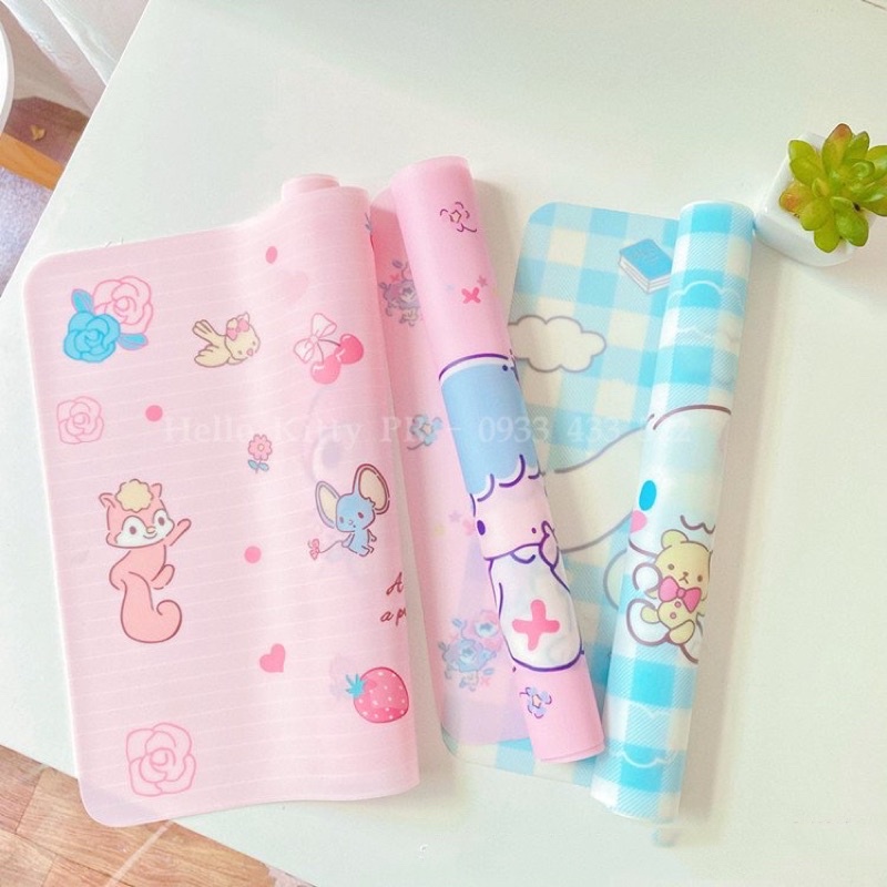 Tấm lót trải bàn ăn chống thấm nước Hello Kitty - Doremon Doraemon