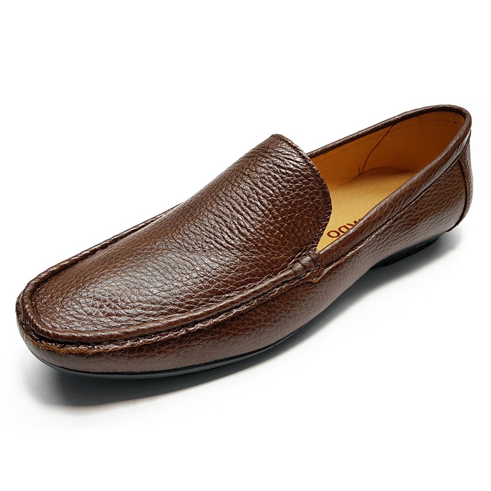 Giày Lười Nam Da Bò Thật Nguyên Miếng Siêu Mềm GM29