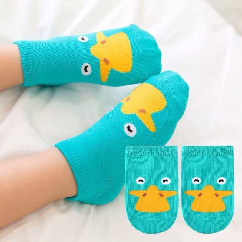 Tất chống trượt hình thú loại cổ ngắn cho trẻ sơ sinh KIDS SOCKS