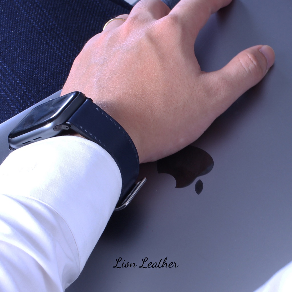 Dây đồng hồ Apple Watch màu Xanh Navy thương hiệu Lion Leather