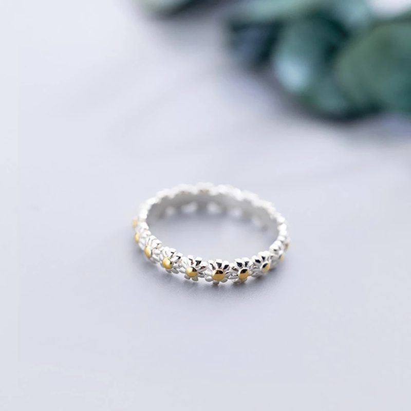 Nhẫn hở điều chỉnh được hình hoa cúc đơn giản cổ điển thanh lịch thiết kế mỏng đáng yêu dành cho bạn gái