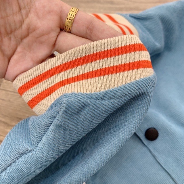 [Ảnh Thật] Áo khoác Bomber Nhung Gân phối tay thêu lô gô hot trend | BigBuy360 - bigbuy360.vn