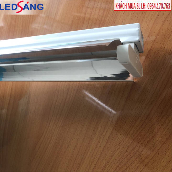 Máng đèn led 1.2m inox đôi có chóa phản quang - Máng phản quang 1.2m