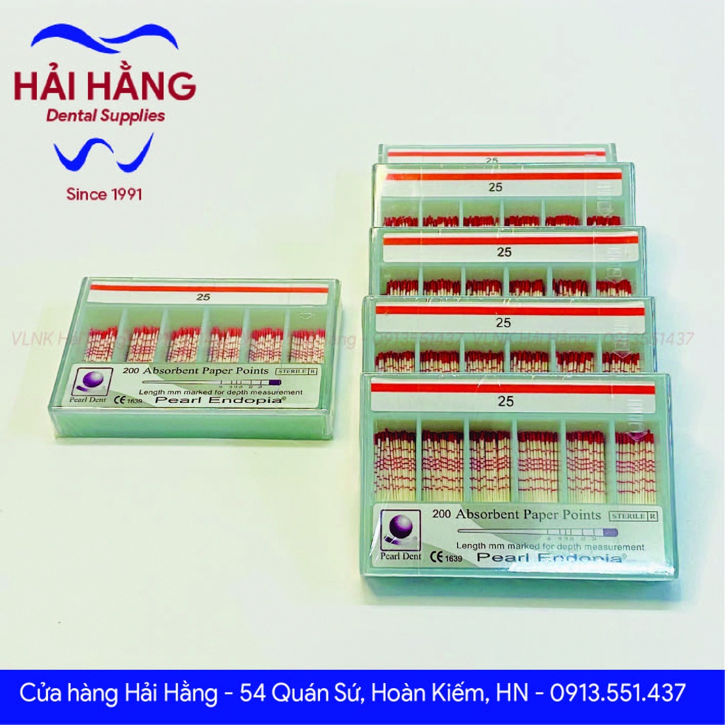 Côn giấy Pearl Endopia cho file tay có vạch Hàn Quốc – Absorbent Paper Points