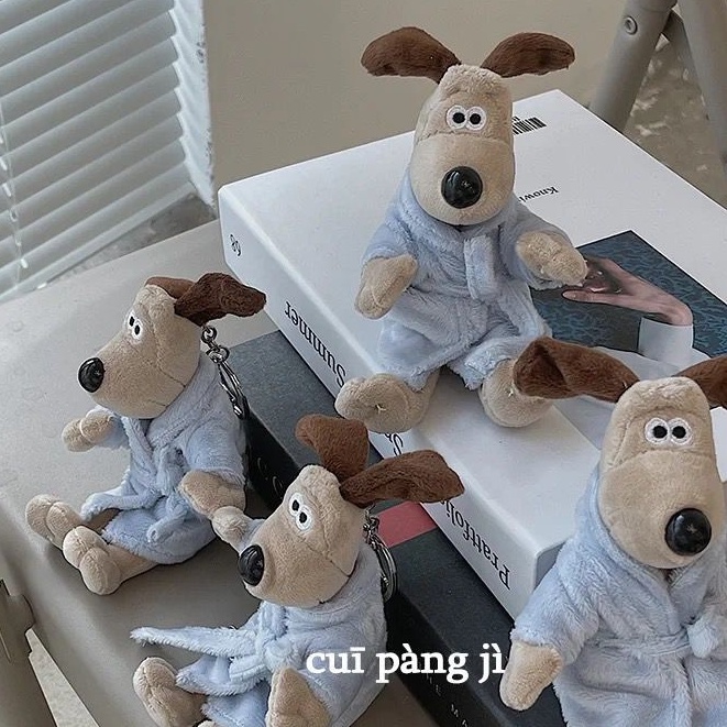 Móc Khóa Hình Cún Mặc Áo Choàng Tắm Dễ Thương
