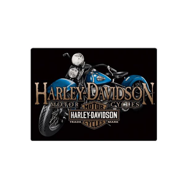 Harley-Davidson Old Blue Motorcycle Dấu hiệu thiếc dập nổi 8x12 Inch Harley Davidson