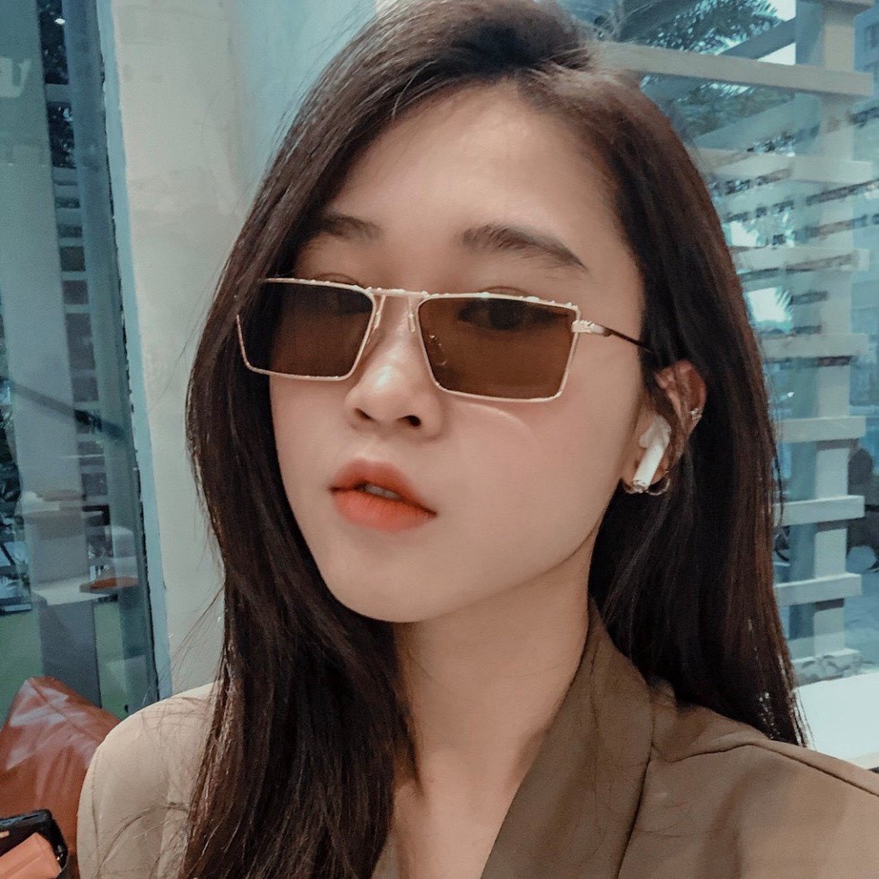 Mắt Kính Thời Trang Cao Cấp 583 Form Vuông Chuôi Kim Loại Sang Chảnh - Hazo