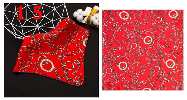 Khăn turban choàng cổ lụa vuông size 50x50cm cột đầu phong cách cô gái hà lan - Khăn bandana