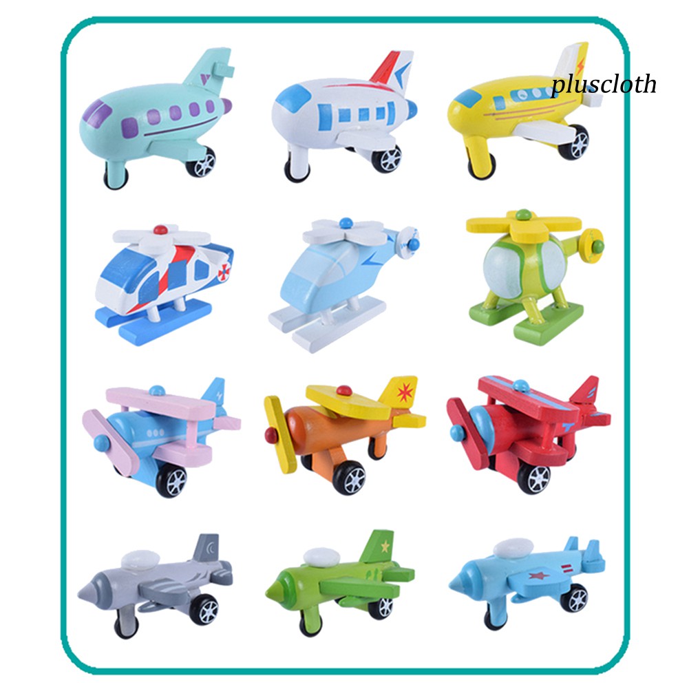 Bộ 12 Mô Hình Xe Tải Đồ Chơi Bằng Gỗ Cho Bé