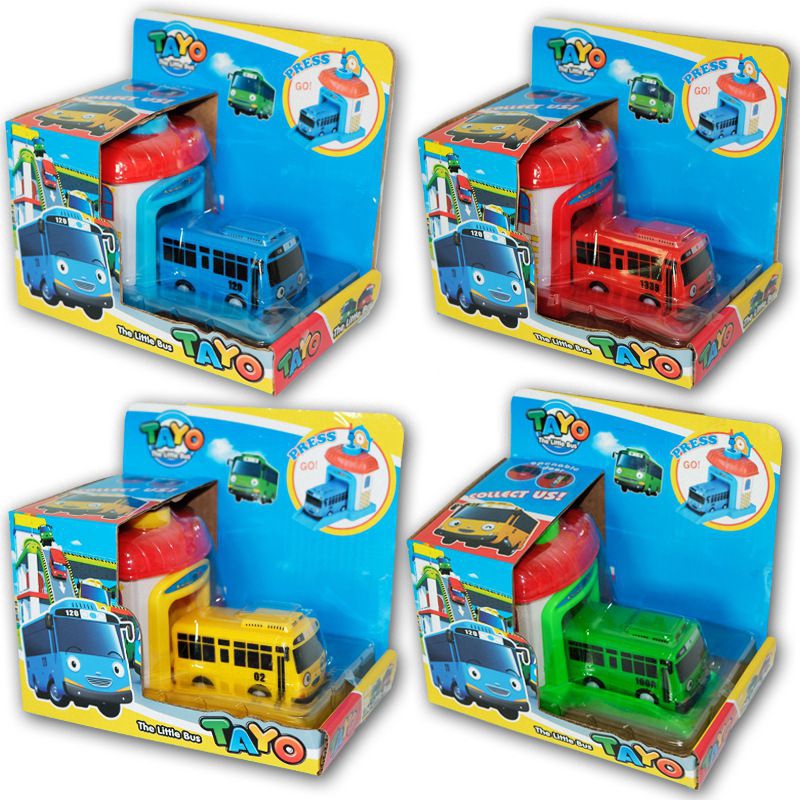 TAYO The Little Bus with Garage Bus Cartoon Car Model Toy